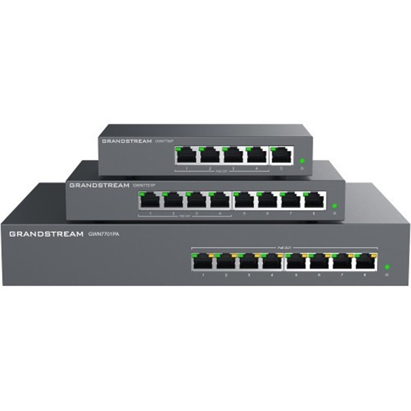 Grandstream GWN7700P - 5 Gigabit ports, 4 POE ports unmanaged switch