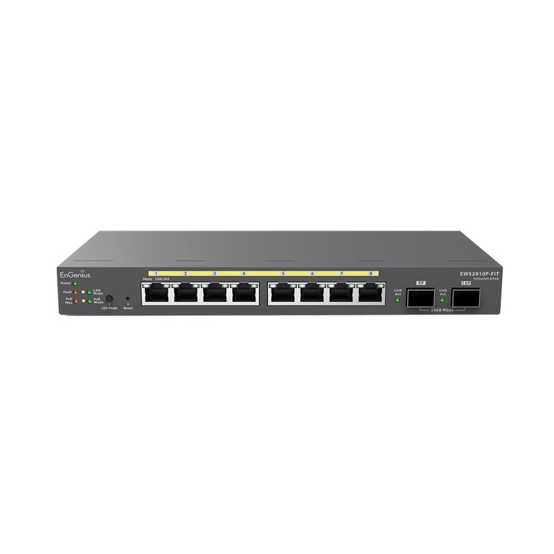 EnGenius EWS2910P-FIT Managed Gigabit 8-Port 55W PoE Switch with 2 SFP Ports
